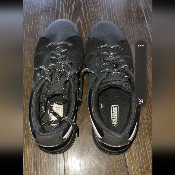 Women's 9½ Steel Toe Shoes Black With White. Oil & Slip Resistant - Picture 4 of 8